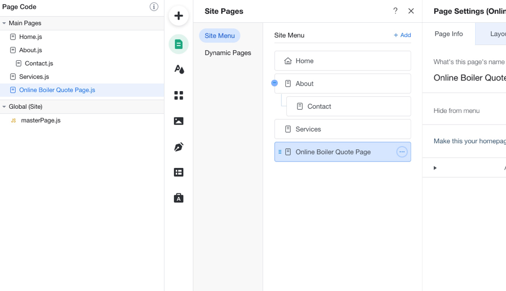 Wix page renamed